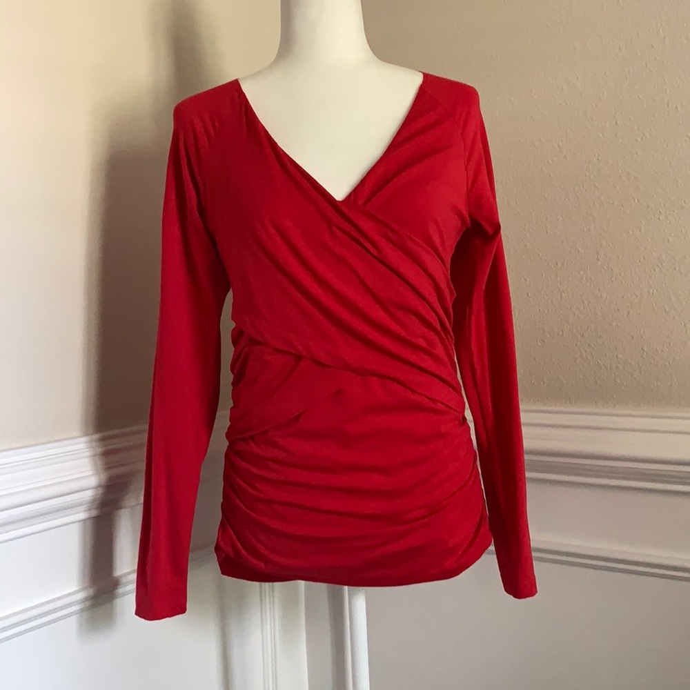 Sundance Red Knit Long Sleeve Top